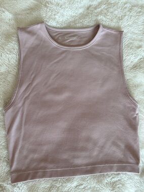 Women's Sleeveless Crop Tank Top in Dusty Pink